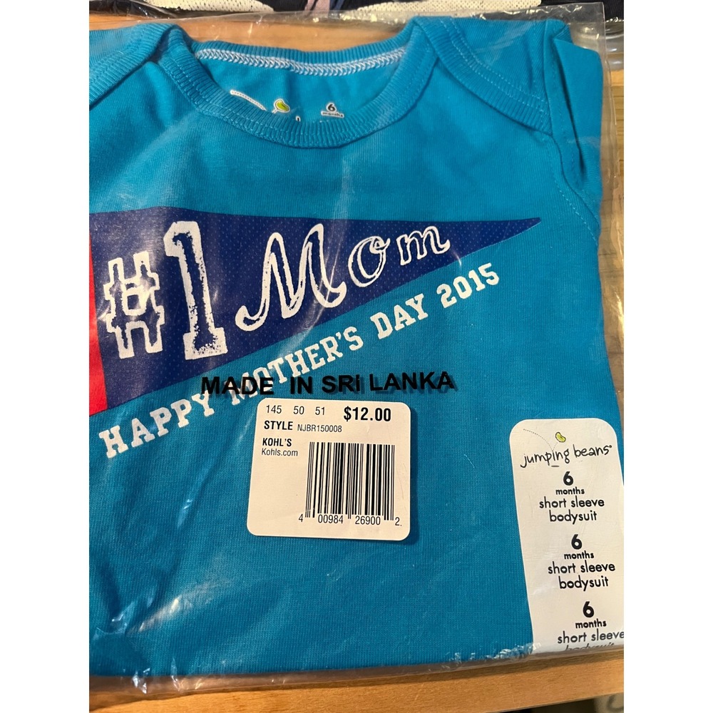 NWT Carters Jumping Beans Baby Tops Bundle 3-6M Bodysuits Graphic Tees 4pc - Picture 3 of 6